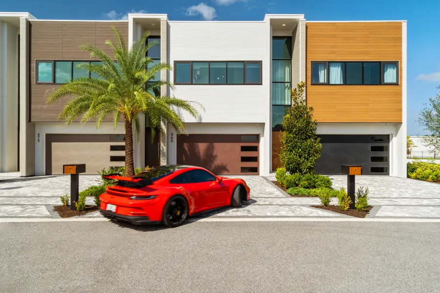 Exterior and paver motor court